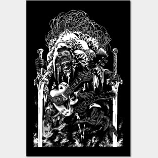 demon guitar monster skeleton swords tattoo 70s metal amp amplifier stack tube guitar heavy stoner rock Posters and Art